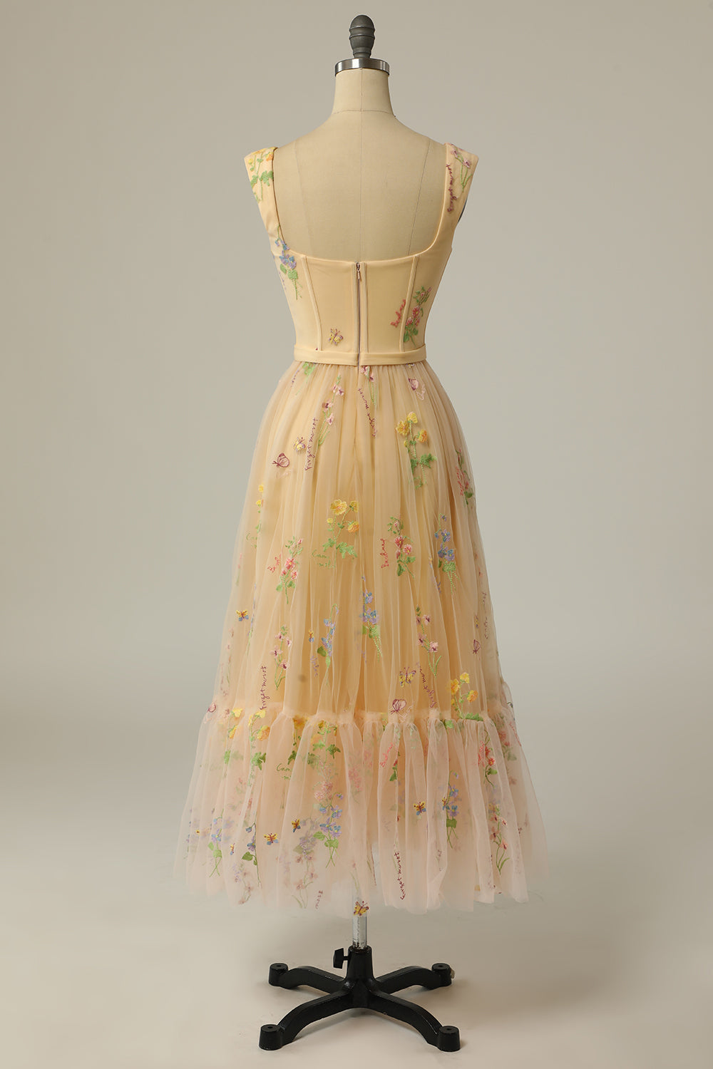 A Line Sweetheart Lilac Embroidered Long Formal Dress with Embroidery