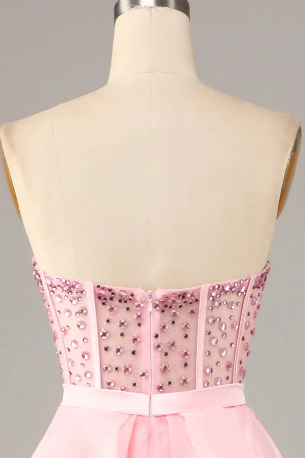 Sparkly Black Corset Beaded Sweetheart Long Formal Dress