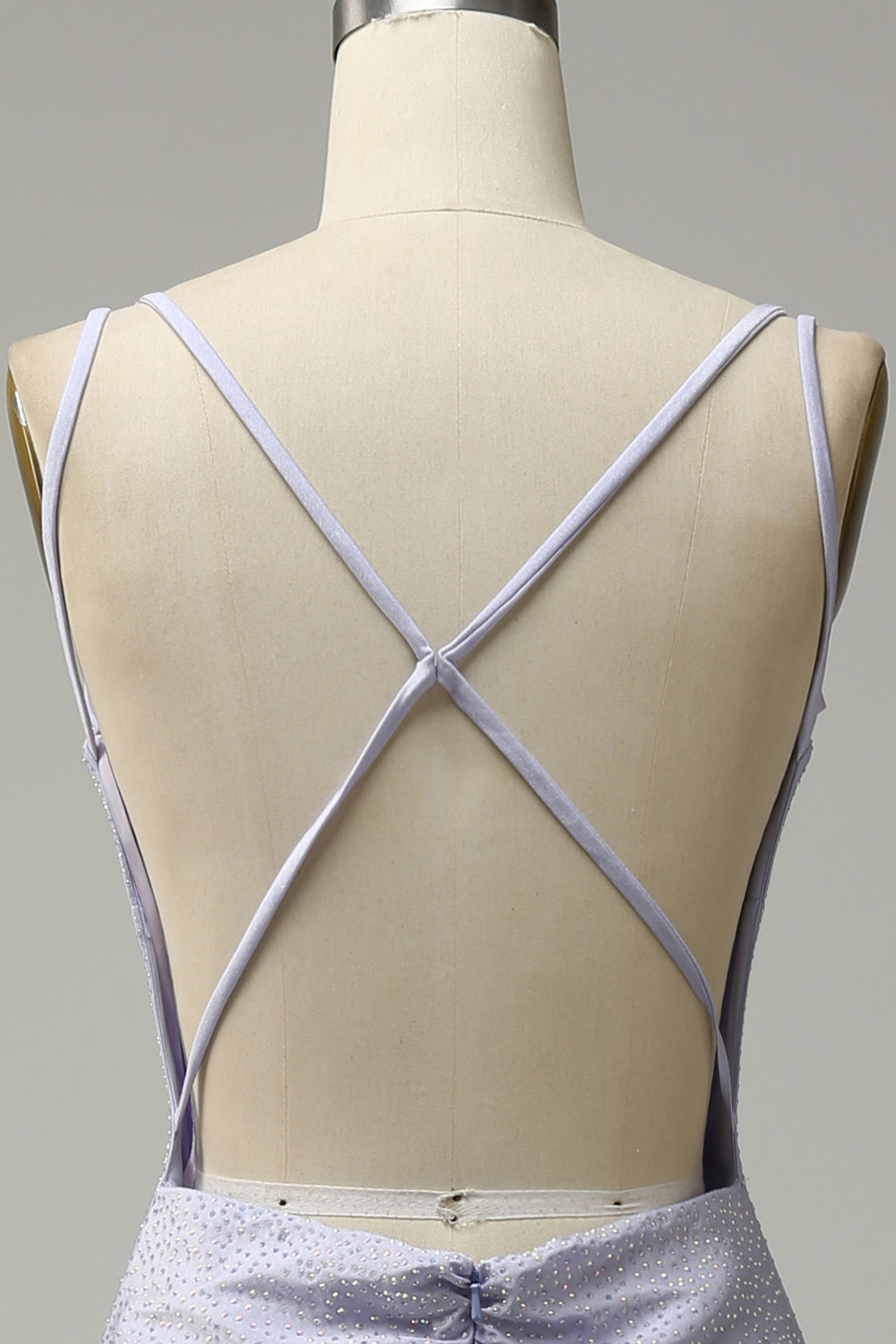 Mermaid Spaghetti Straps Lilac Long Formal Dress with Backless