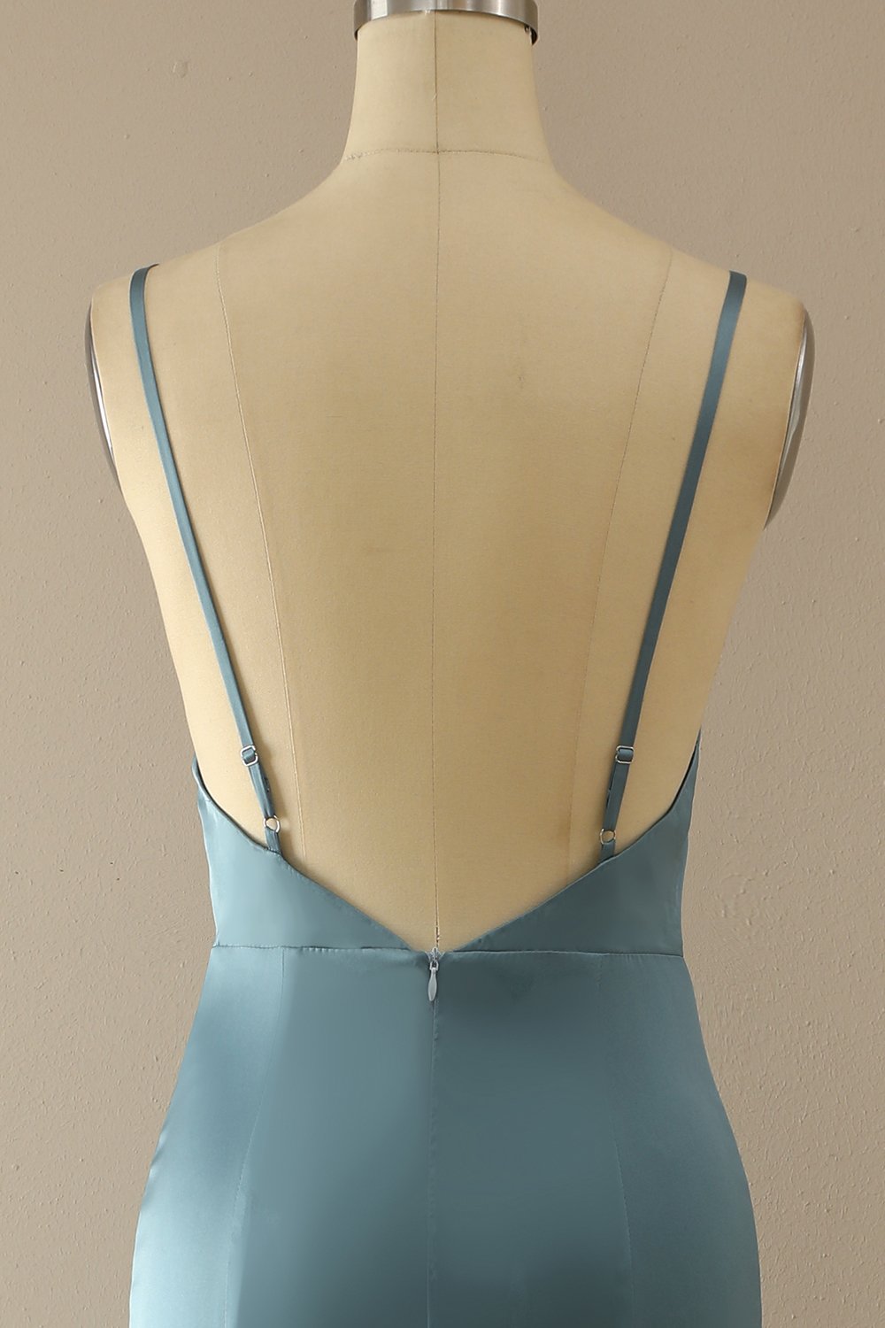 Mermaid Blue V Neck Long Formal Dress