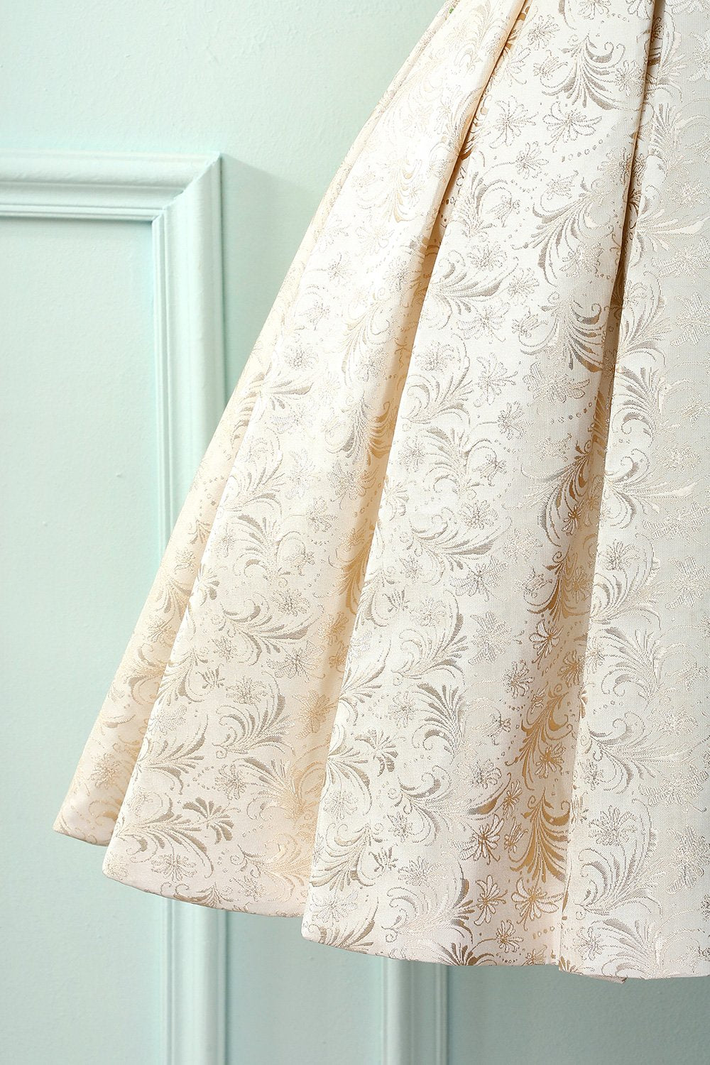 Champagne Floral Homecoming Dress