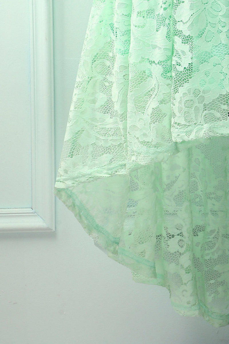 Load image into Gallery viewer, Asymmetrical Mint Lace Dress