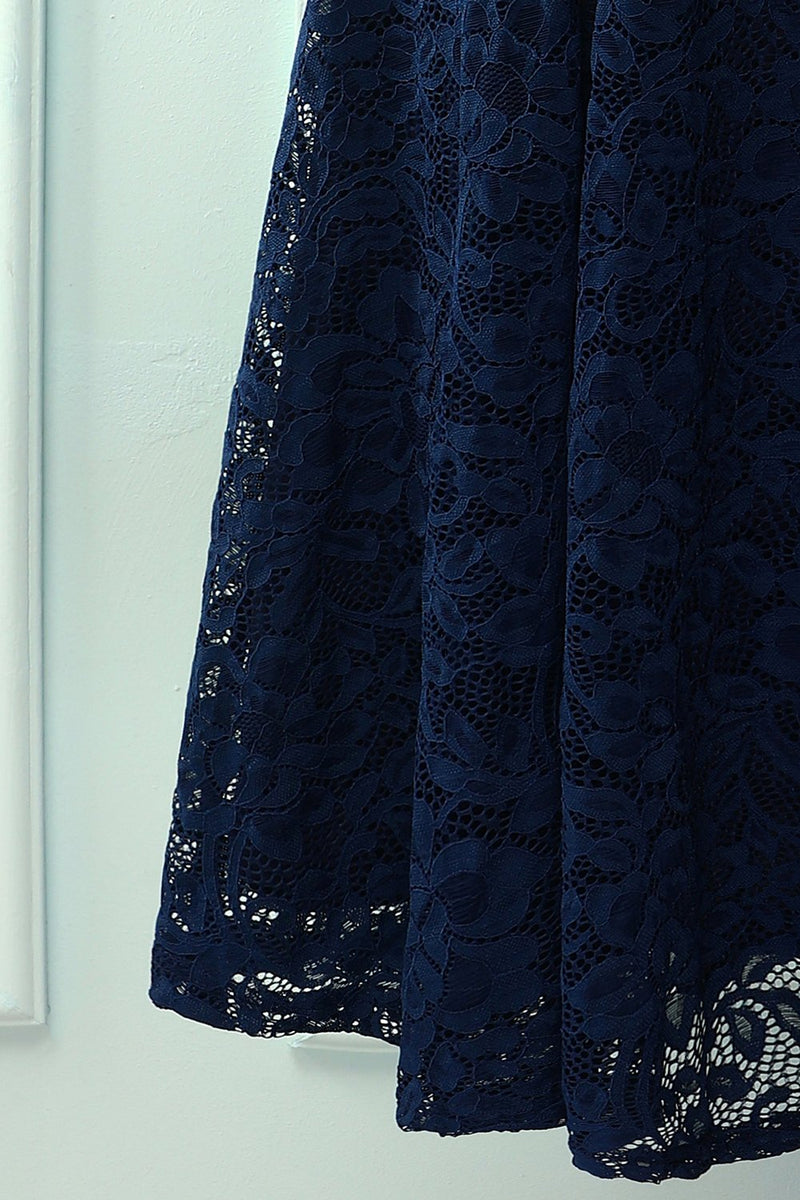 H&m navy blue lace on sale dress