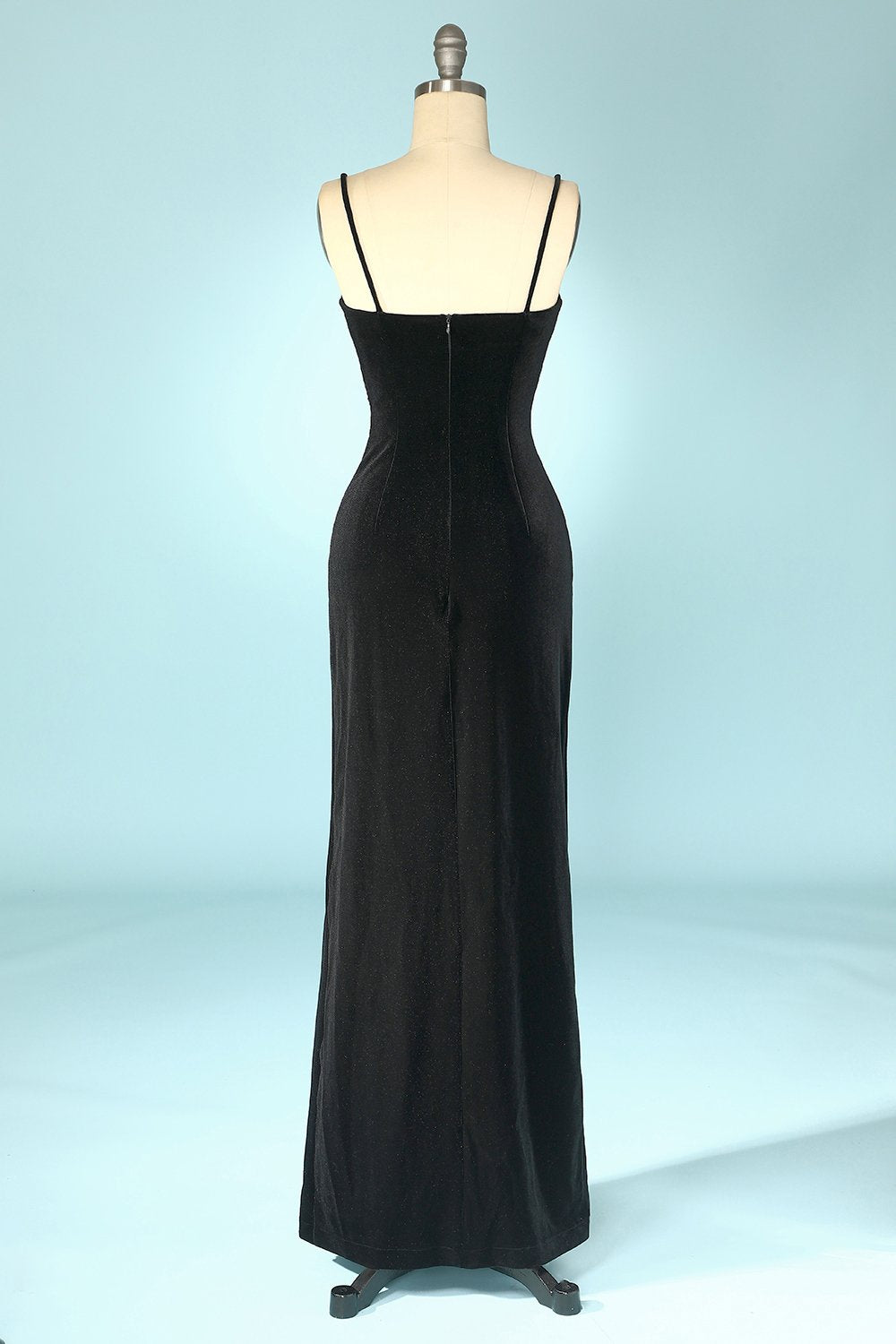 Black Velvet Evening Party Dress