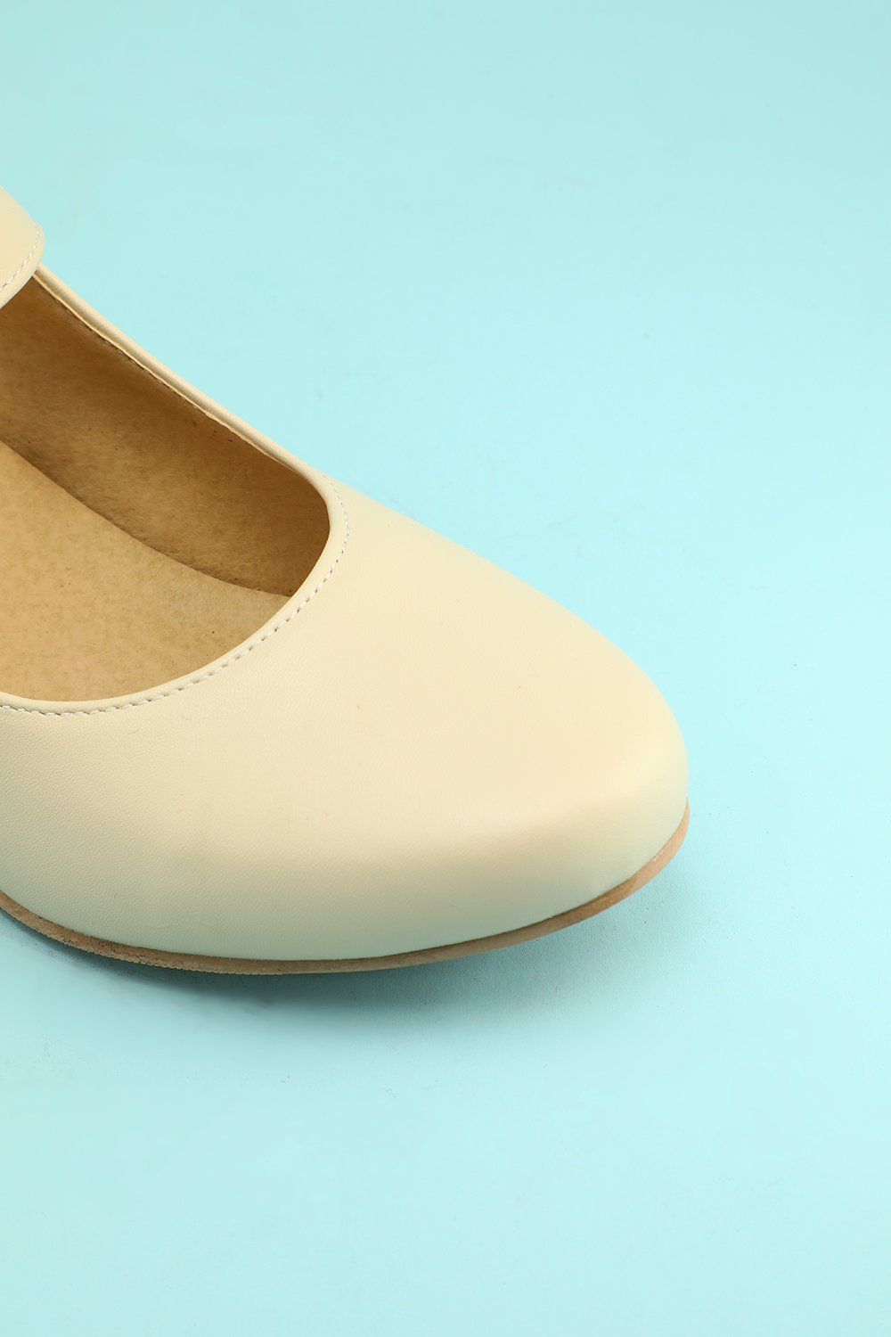 Creamy Ankle Straps Heels