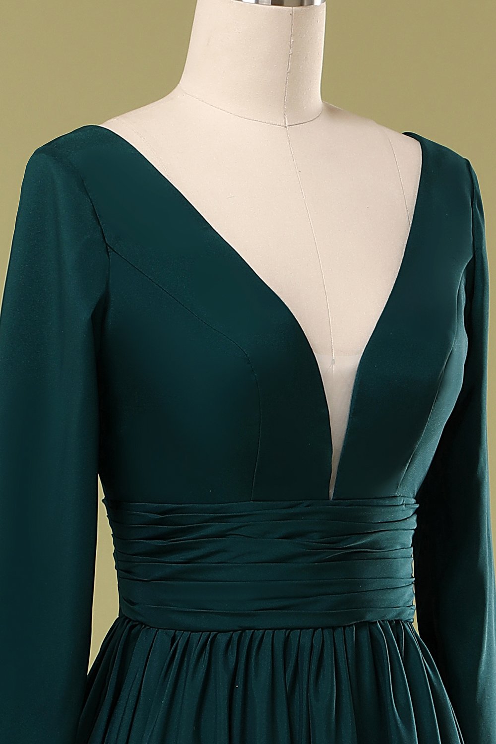 Dark Green V Neck Mother Of the Bride Dress