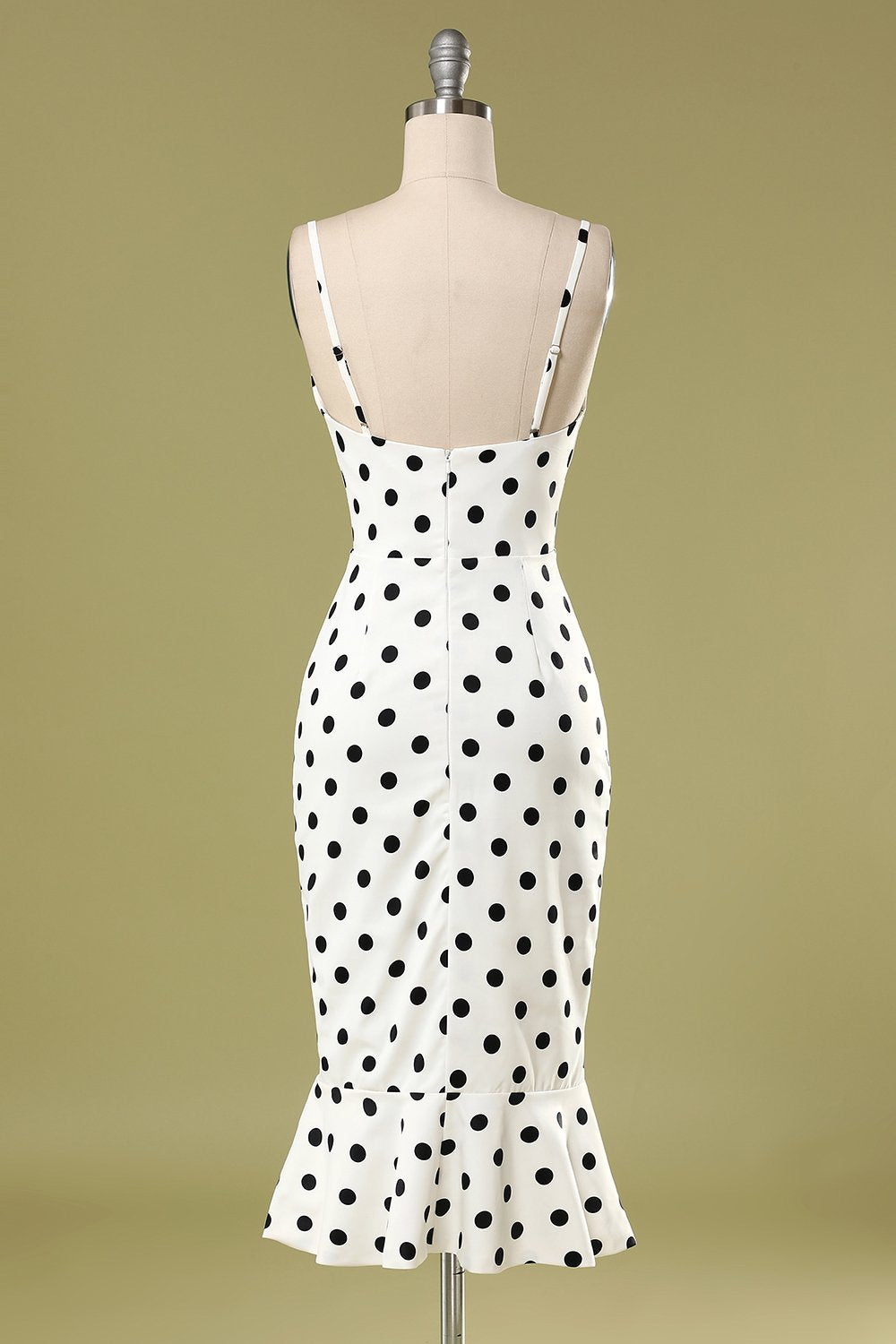 Black and White Polka Dots Mermaid Dress
