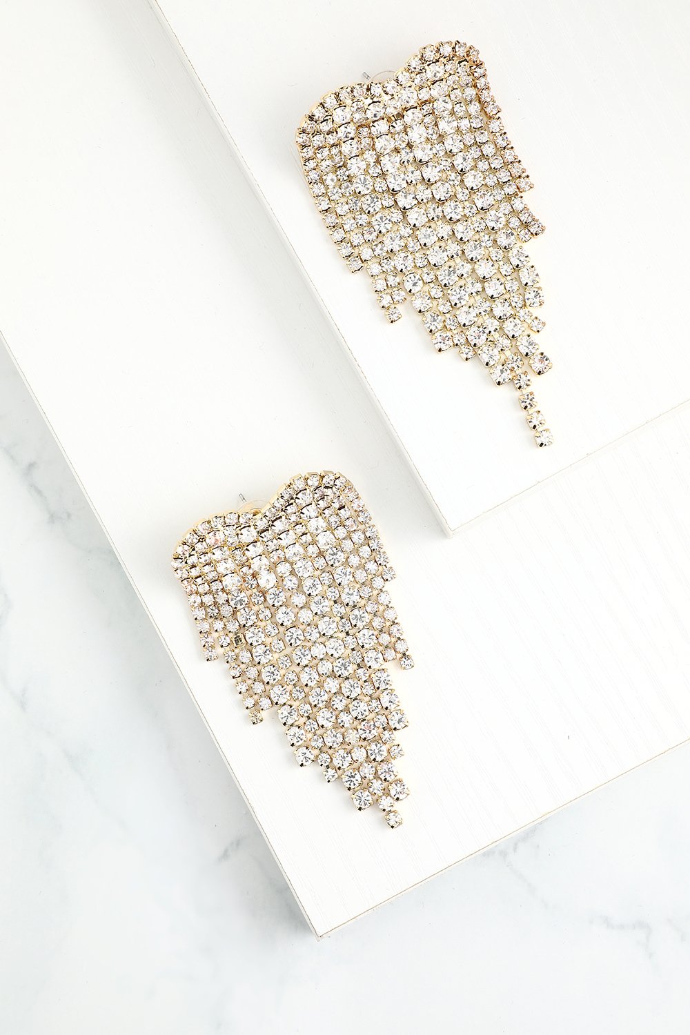 Gold Crystal Drop Earrings