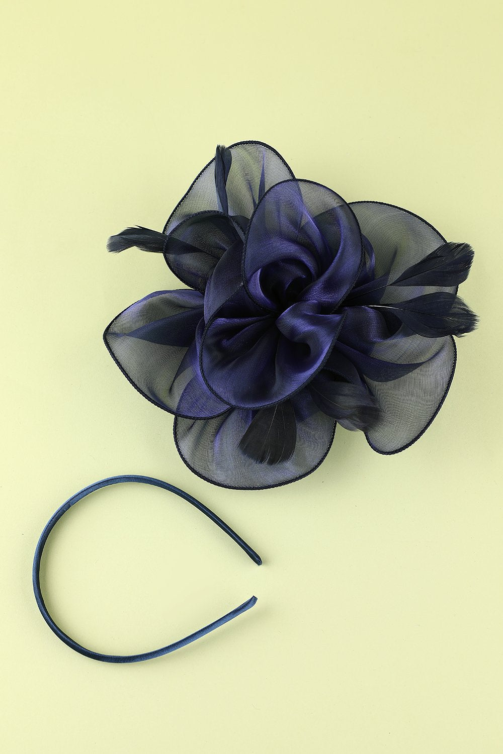 1920s Blue Organza Beaded Headband