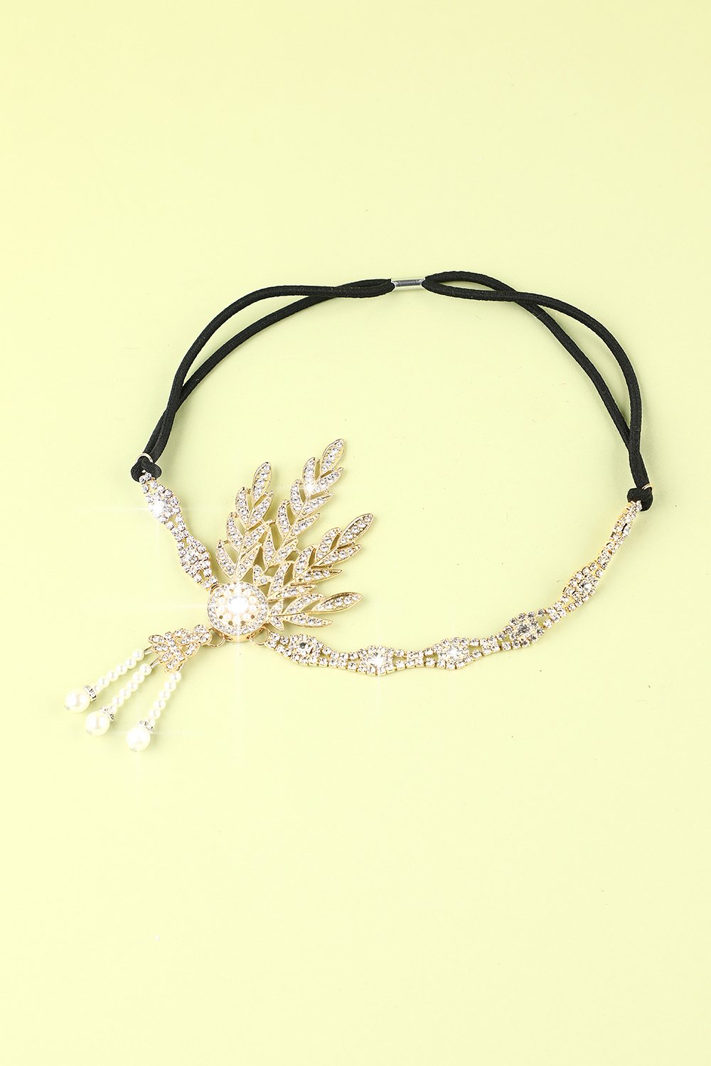 White Beaded Pearls 1920s Flapper Headband