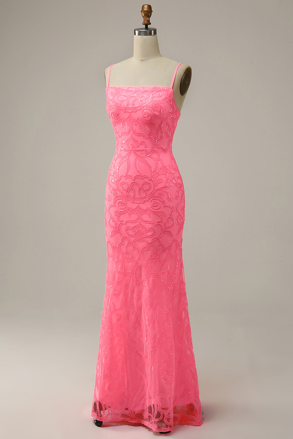 Blush Sheath Glitter Formal Dress with Sequins