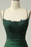 Sparkly Mermaid Halter Dark Green Long Formal Dress with Appliques Beading