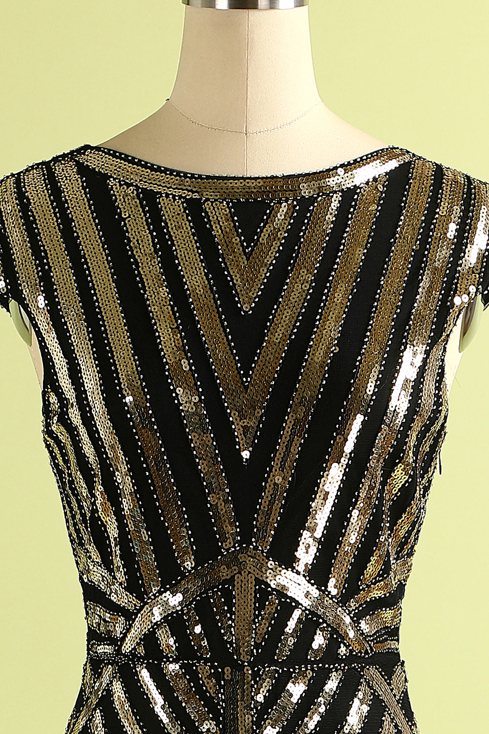Gold Mermaid 1920s Sequined Flapper Dress