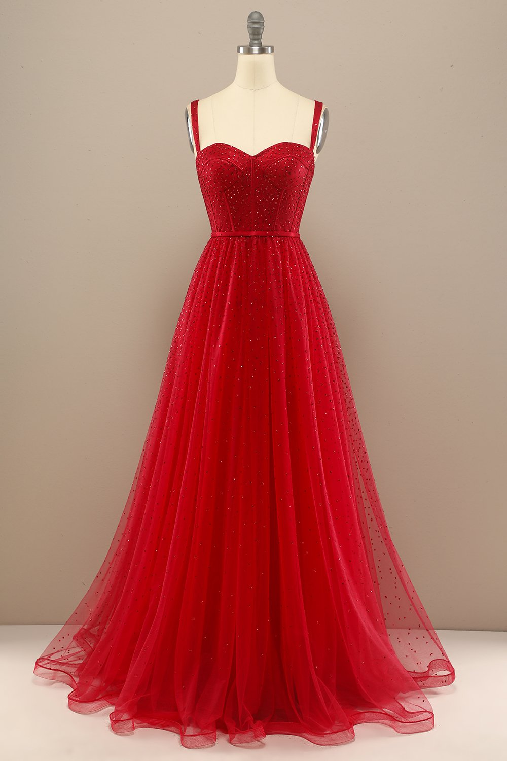 Beautiful Red Sweetheart Formal Dress with Beading