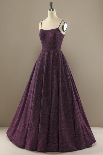 Charming A Line Purple Formal Dress with Split Front