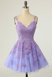 A Line Spaghetti Straps White Short Formal Dress