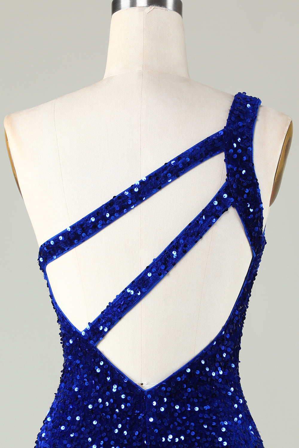 Sequins One Shoulder Orange Tight Beading Short Formal Dress