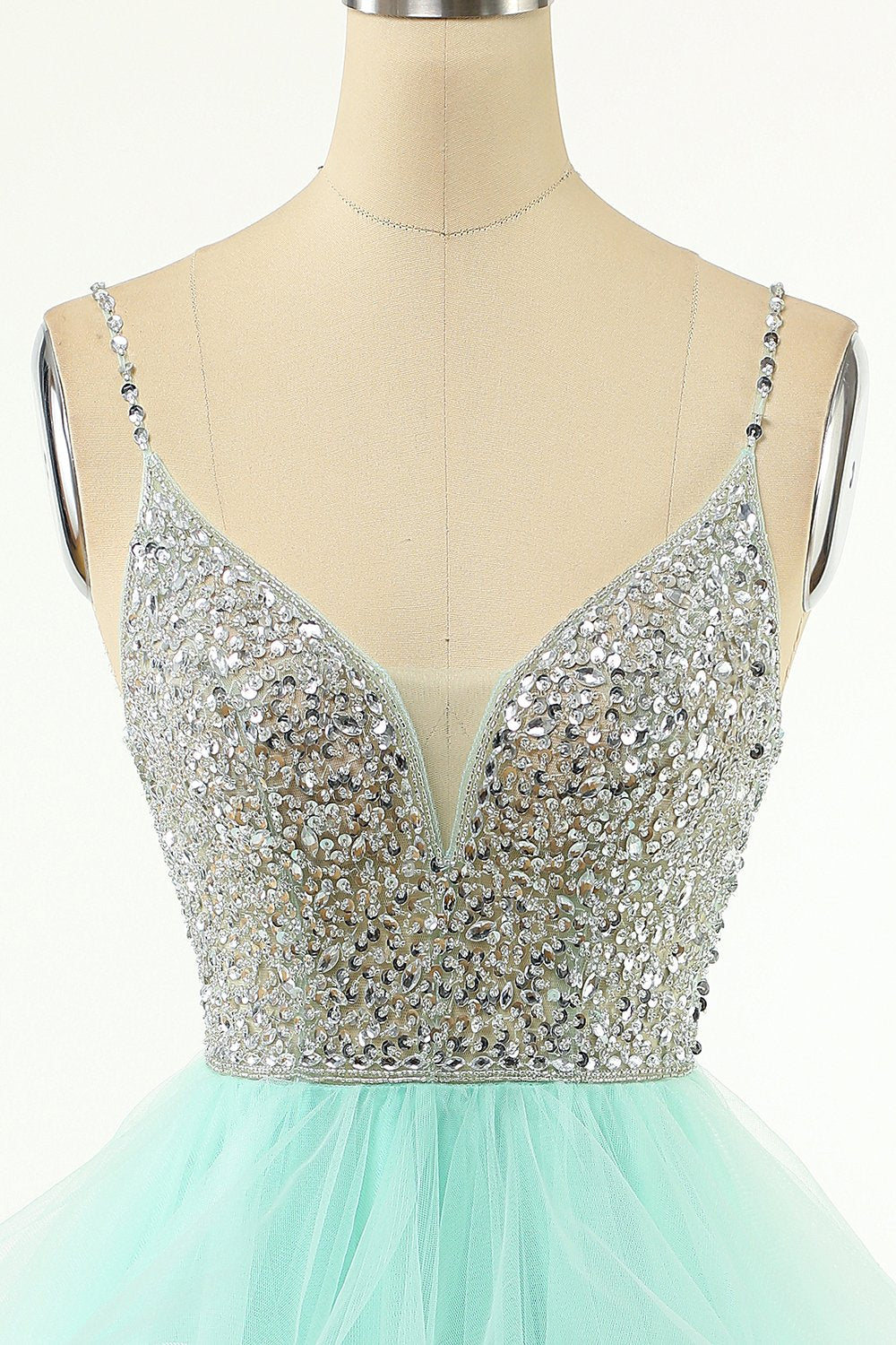 Pink Beaded Short Graduation Dress