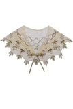 1920s Ivory Flower Sequin Women Cape