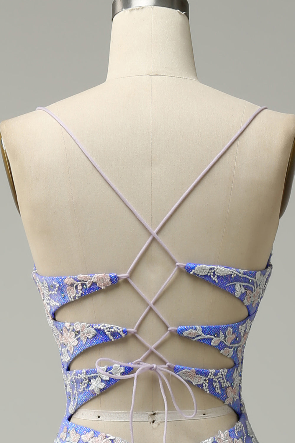 Mermaid V Neck Light Blue Long Formal Dress with Appliques Beading