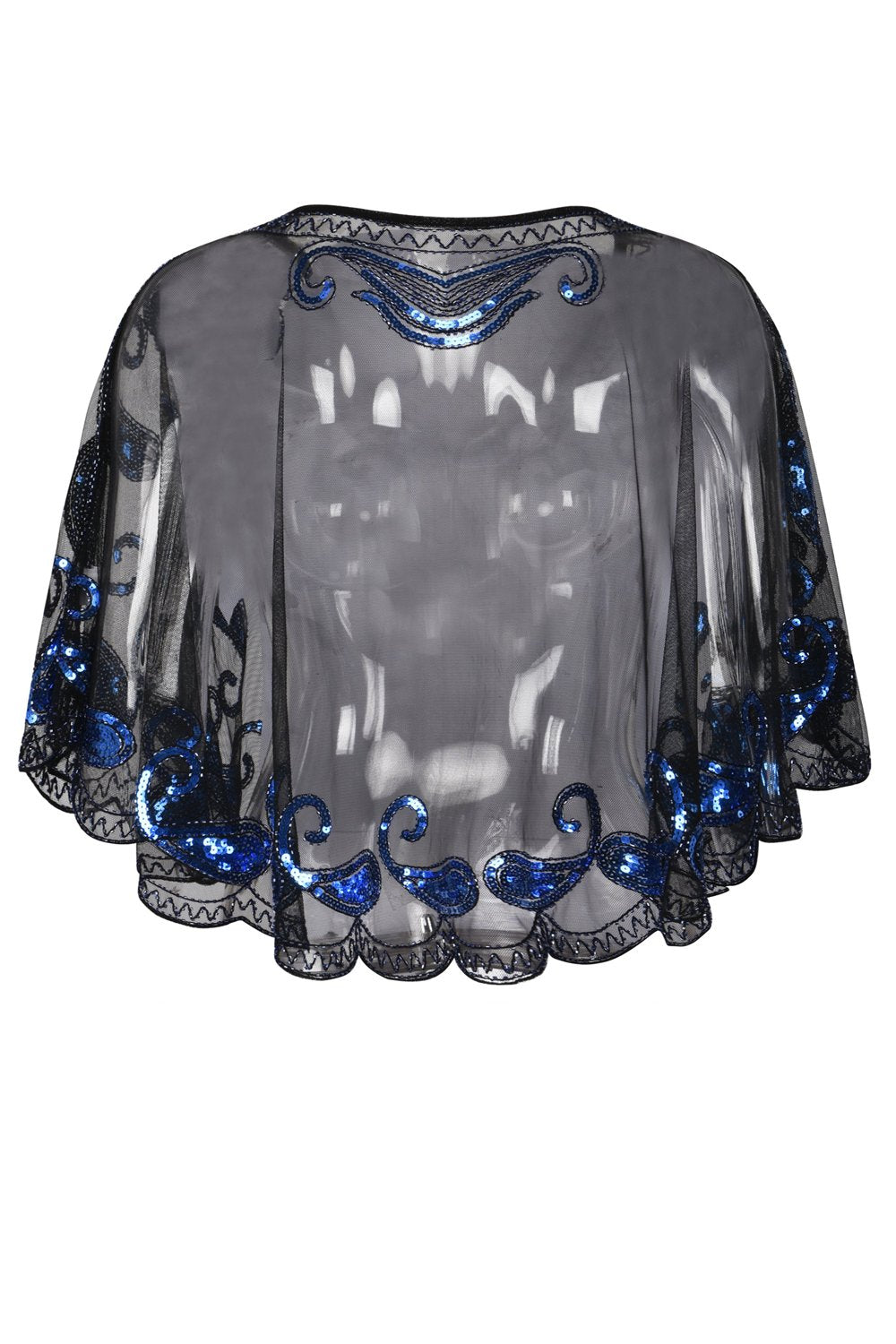 1920s Blue Glitter Sequins Cape