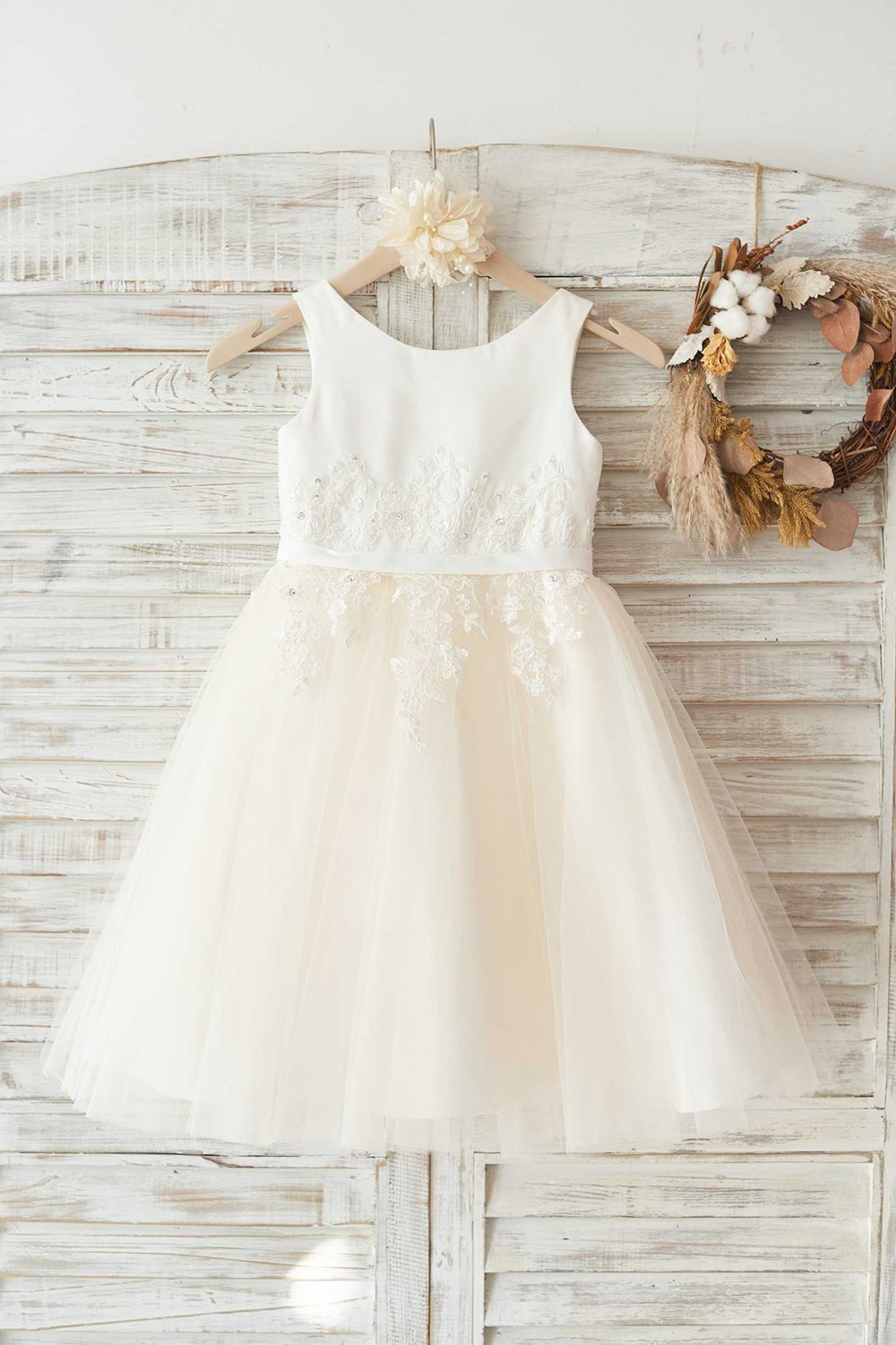 Girls Bambi Ivory Broderie Anglaise Tulle Dress