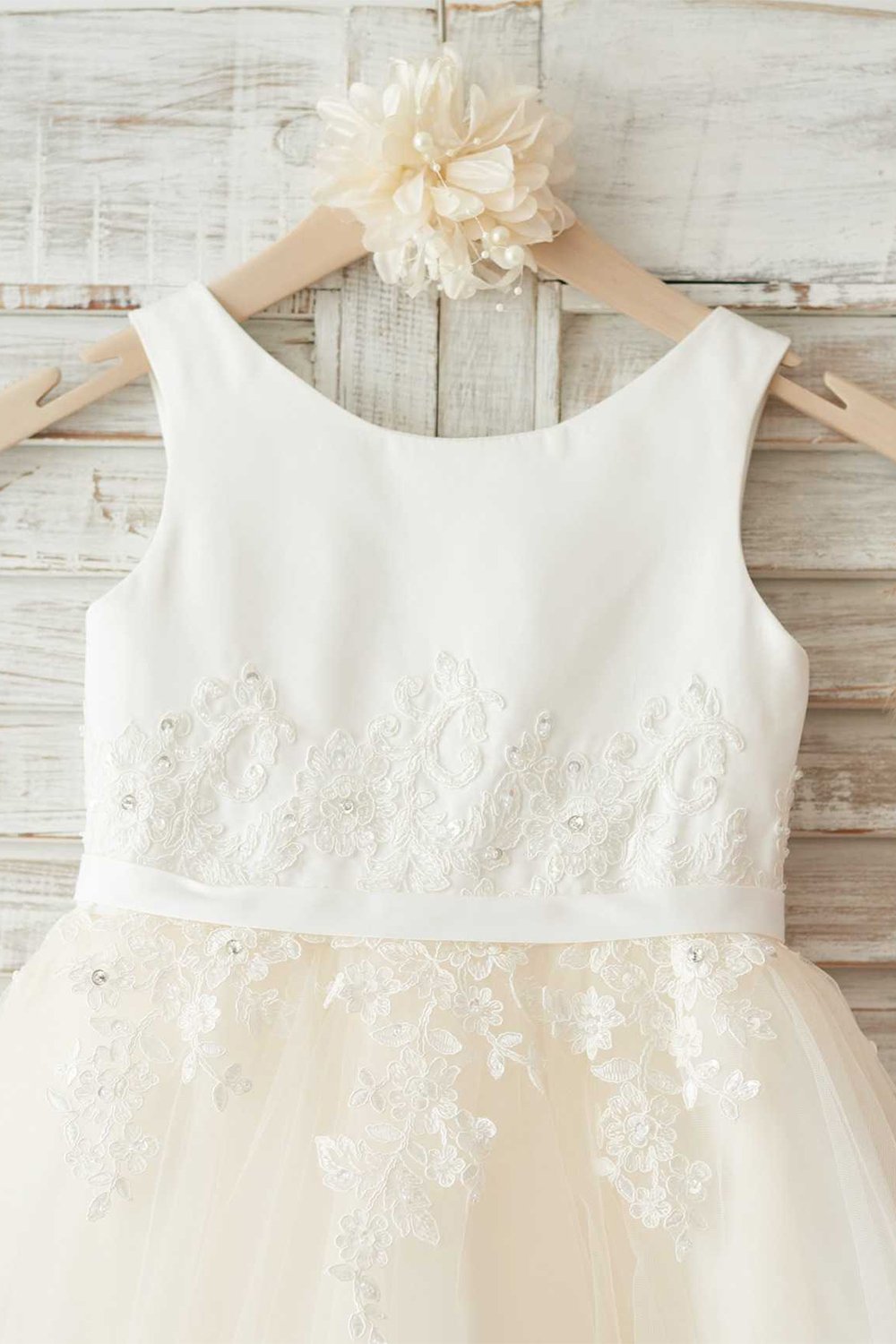 Girls Bambi Ivory Broderie Anglaise Tulle Dress