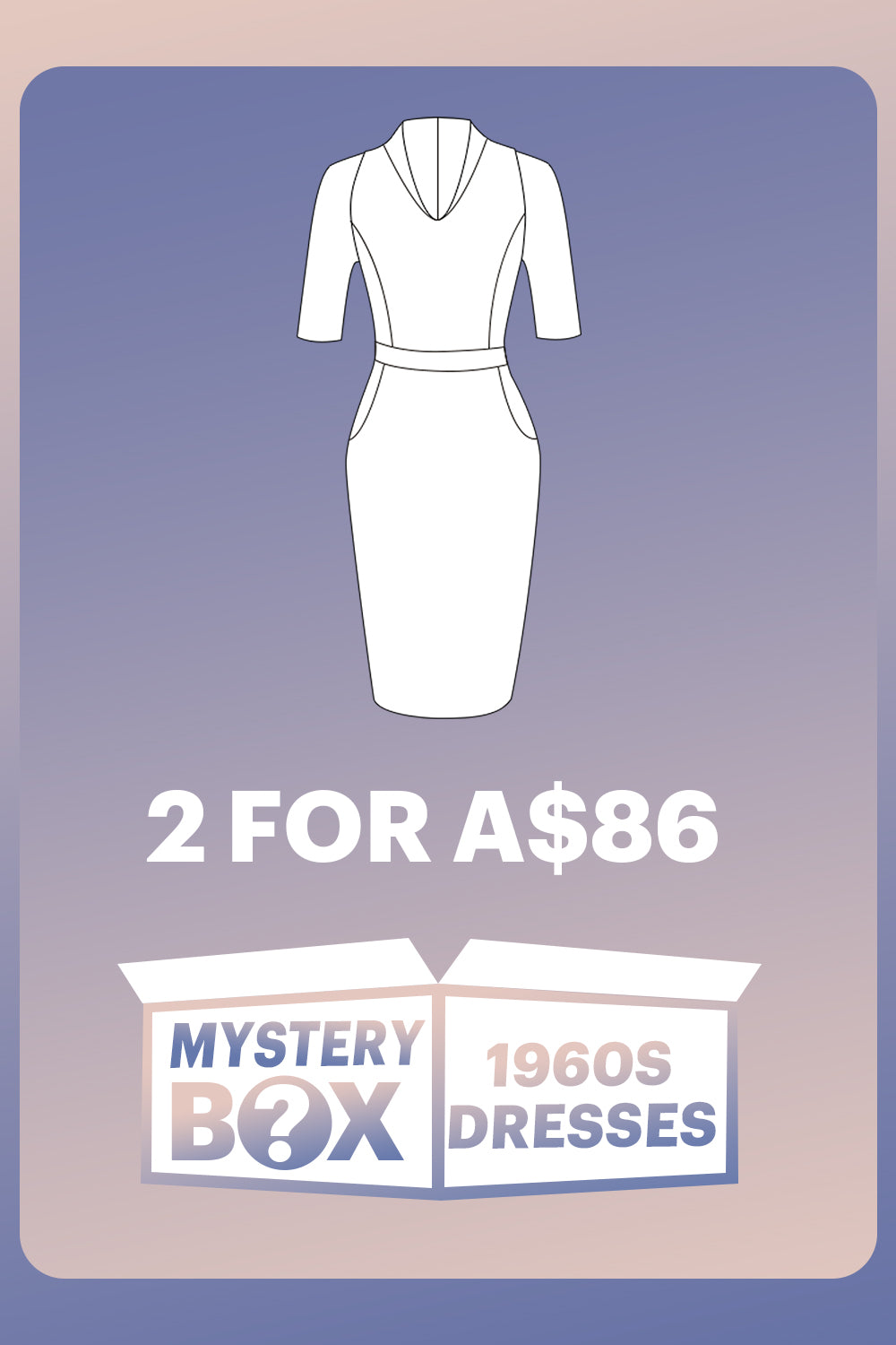 ZAPAKA MYSTERY BOX of 2Pc 1960s Dresses