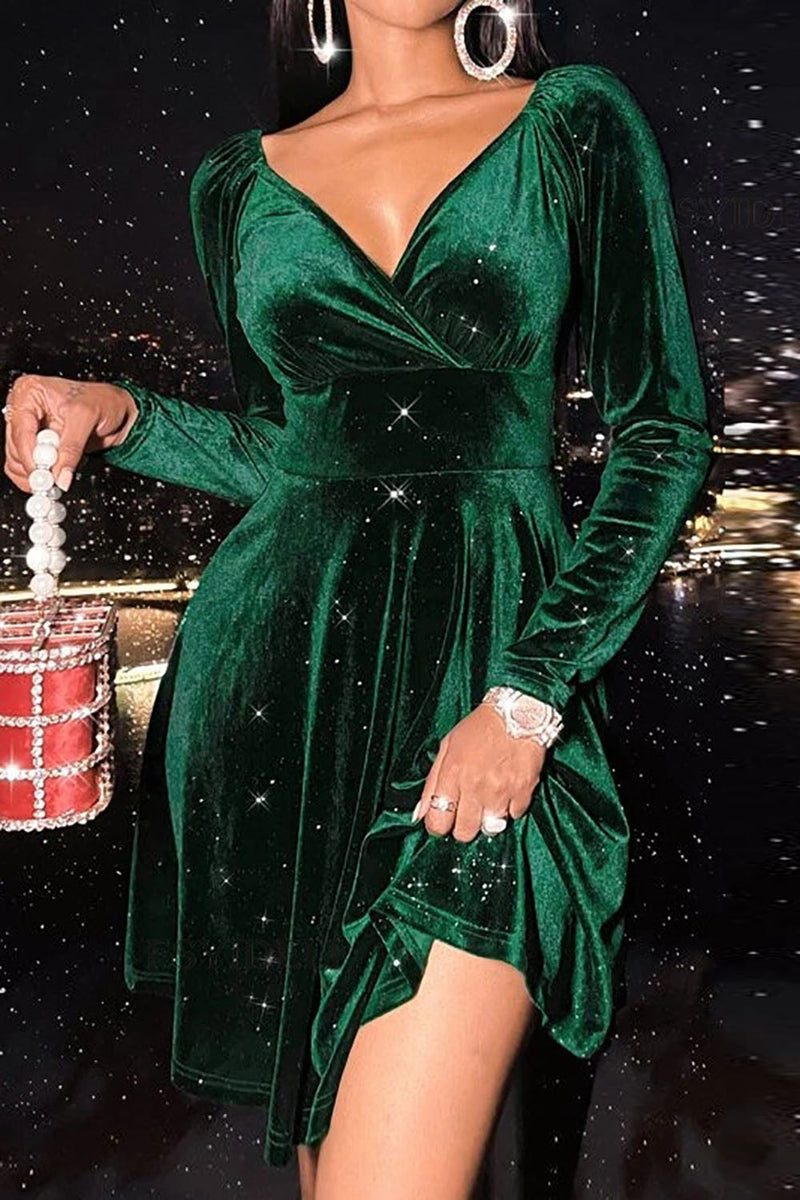 Womens velvet on sale christmas dresses