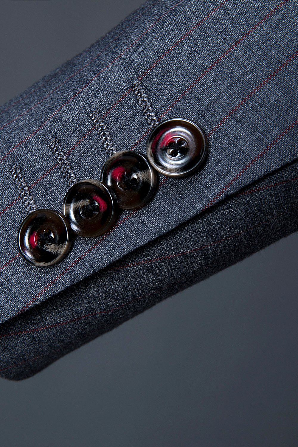 Dark Blue Single-Breasted 3-Piece Men's Suit