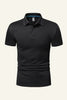 Load image into Gallery viewer, Black Short-Sleeves Men&#39;s Casual Polo Shirt