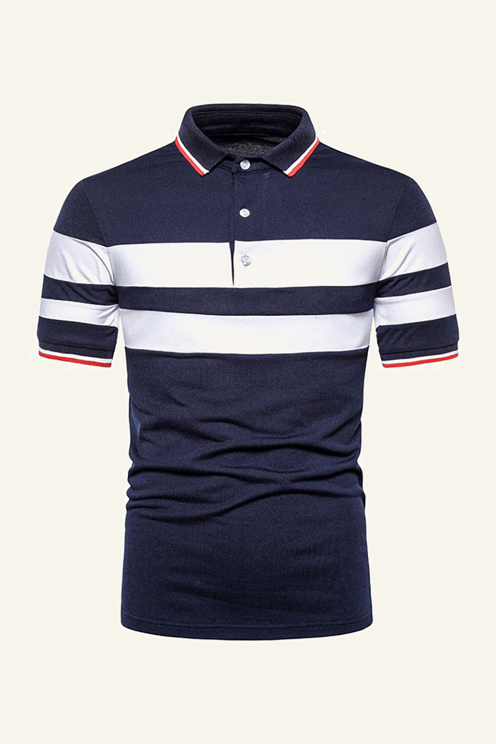 Stripes Black Short Sleeves Casual Men Polo Shirt