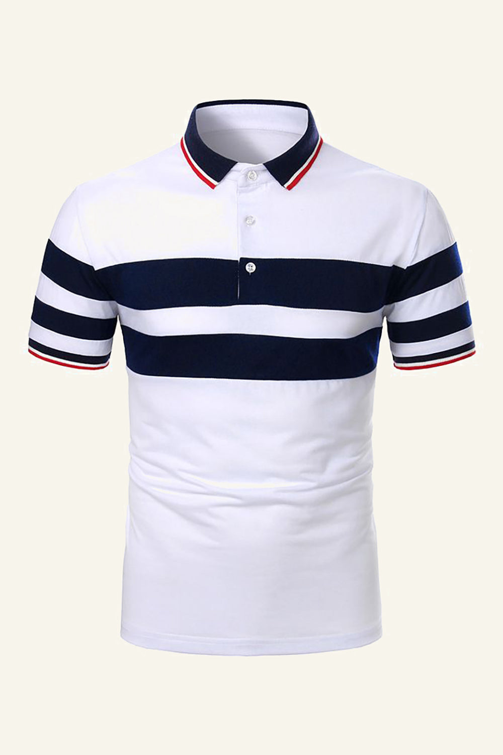 Stripes Black Short Sleeves Casual Men Polo Shirt