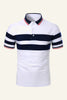 Load image into Gallery viewer, Stripes Black Short Sleeves Casual Men Polo Shirt