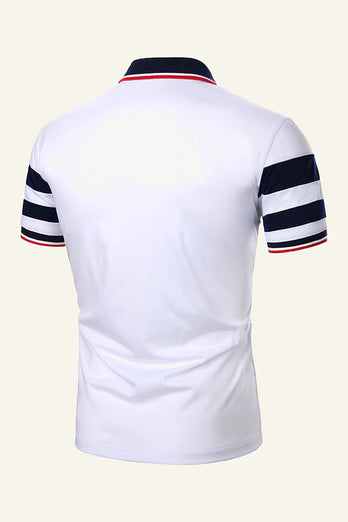 Stripes Black Short Sleeves Casual Men Polo Shirt