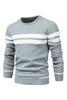 Load image into Gallery viewer, Men&#39;s Black Striped Knit Long Sleeves Sweater