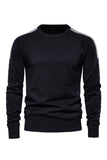 Men's Black Crewneck Pullover Casual Sweater