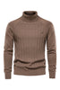 Load image into Gallery viewer, Men&#39;s Black Turtleneck Ribbed Knit Pullover Sweater