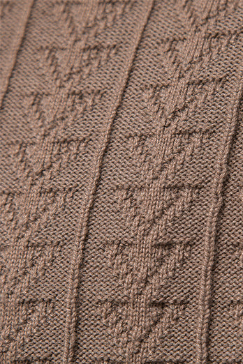 Men's Black Turtleneck Ribbed Knit Pullover Sweater