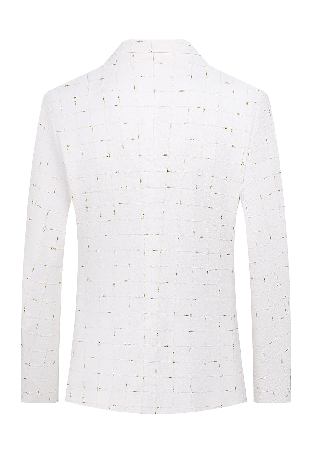 White Plaid Double Breasted 2 Piece Men's Formal Suits