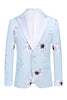 Load image into Gallery viewer, Light Blue Peak Lapel 2 Piece Floral Men&#39;s Formal Suits