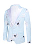 Load image into Gallery viewer, Light Blue Peak Lapel 2 Piece Floral Men&#39;s Formal Suits