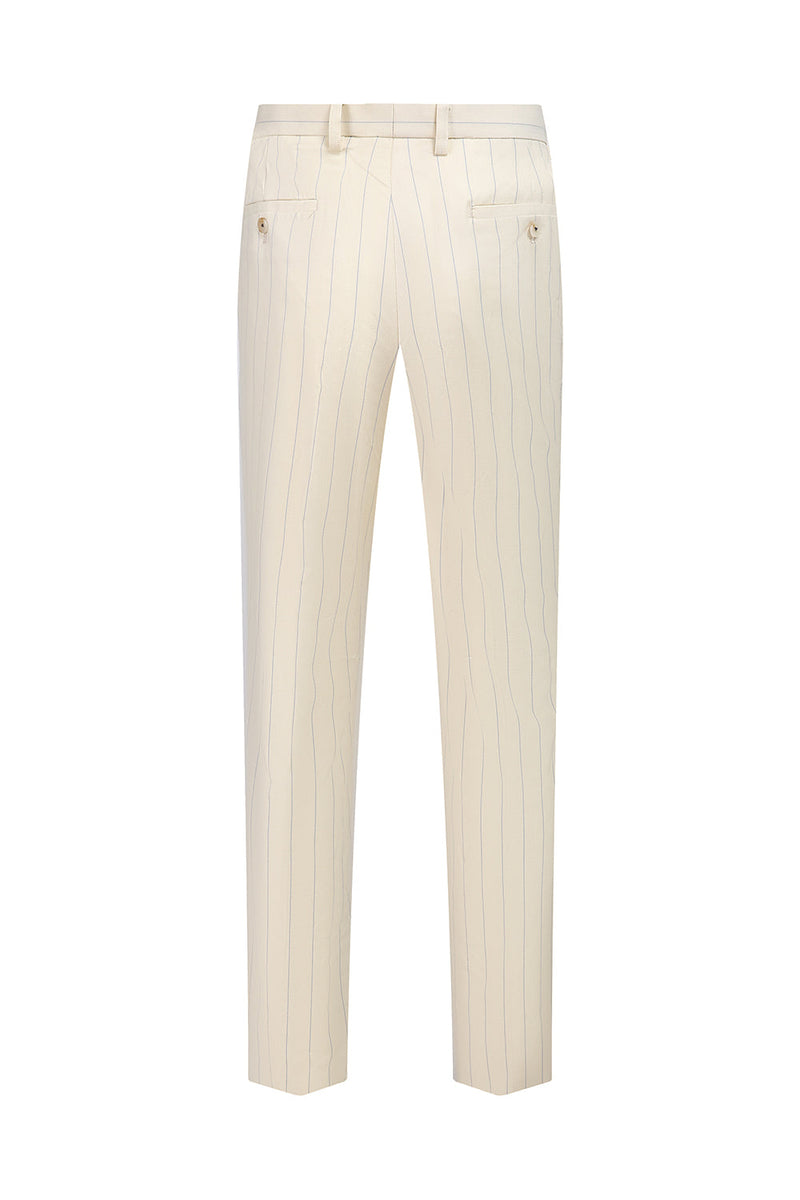 Load image into Gallery viewer, White 3 Piece Pinstriped Men Formal Suits