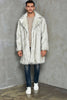 Load image into Gallery viewer, White Notched Lapel Long Faux Fur Men Coat