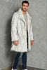 Load image into Gallery viewer, White Notched Lapel Long Faux Fur Men Coat