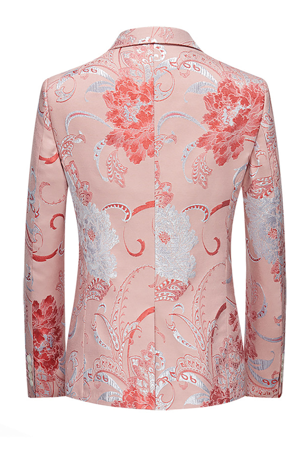 Light Pink Jacquard 2 Piece Notched Lapel  Men's Formal Suits
