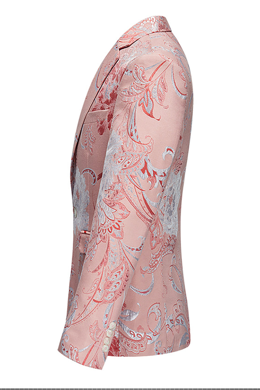Light Pink Jacquard 2 Piece Notched Lapel  Men's Formal Suits