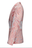 Light Pink Jacquard 2 Piece Notched Lapel  Men's Formal Suits