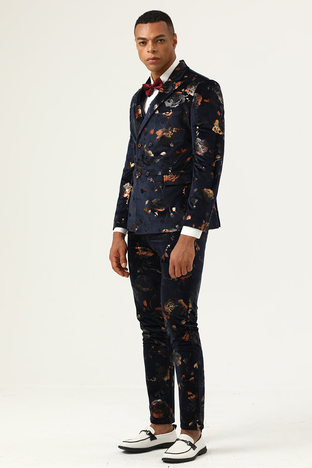 Black Notched Lapel Double Breasted Men's Formal Suits