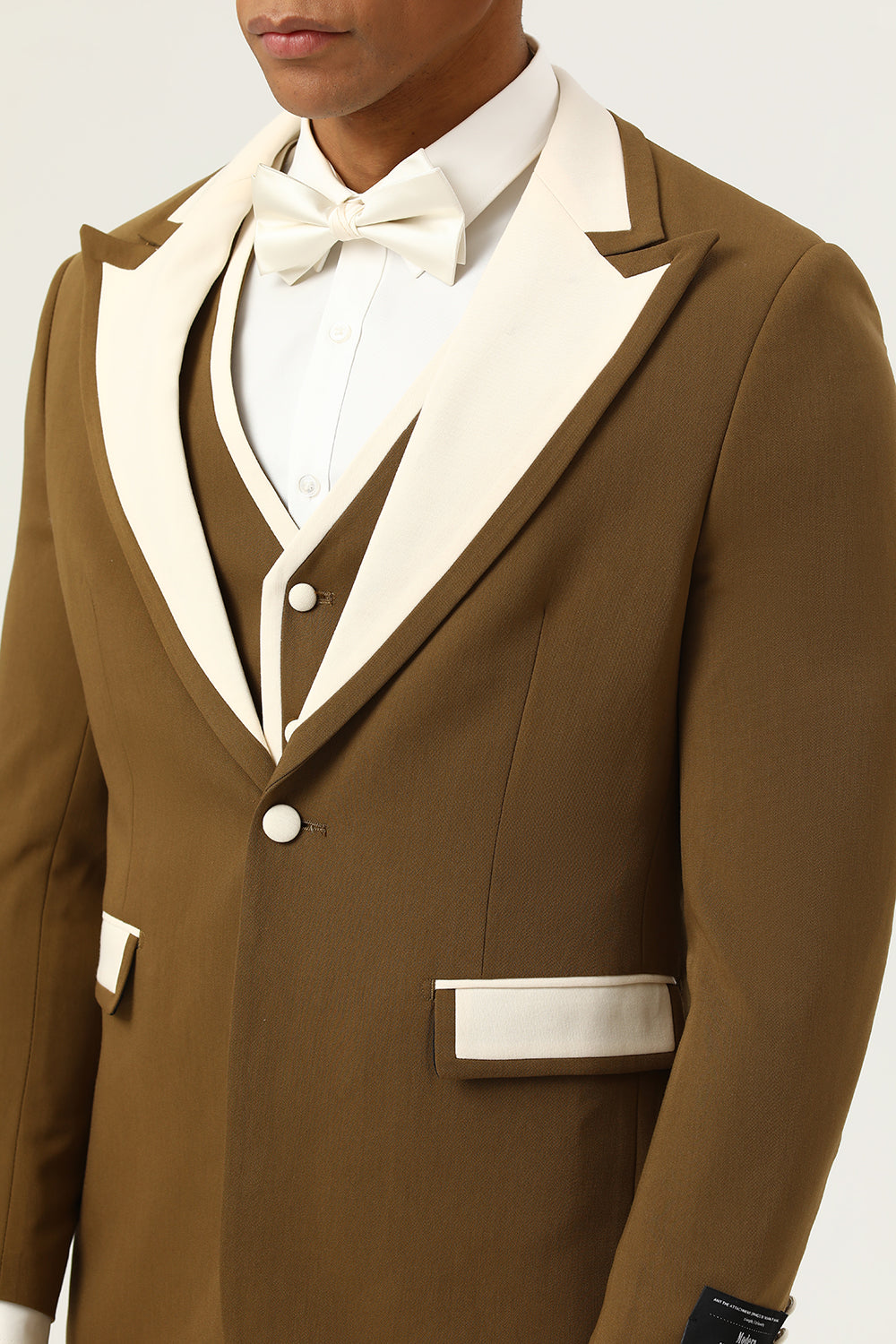Brown Peak Lapel Single Button Men's Formal Suits